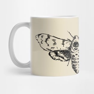 Death's-Head Hawkmoth in Black Illustration Mug